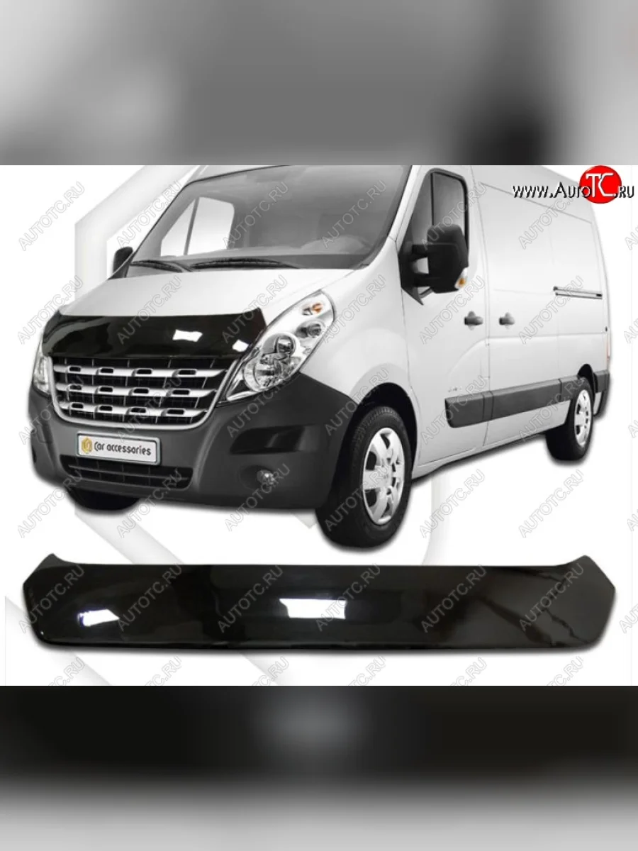 Дефлектор капота CA-Plastic Renault Master FV,JV фургон дорестайлинг (2010-2015) (Classic черный, Без надписи)  в Керчи Республика Крым