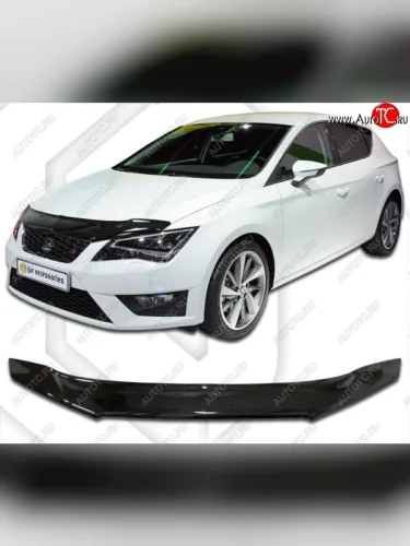 Дефлектор капота CA-Plastic (Classic черный) Seat Leon 5F хэтчбэк 5 дв. (2012-2016)