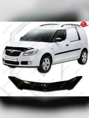 Дефлектор капота CA-Plastic (Classic черный) Skoda Roomster 5J дорестайлинг (2006-2010)