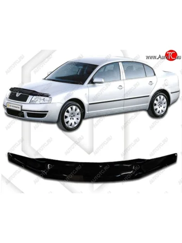 Дефлектор капота CA-Plastic (Classic черный) Skoda Superb седан 3U дорестайлинг (2001-2006)