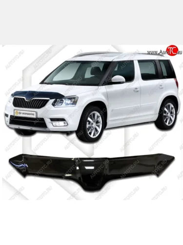 Дефлектор капота CA-Plastic (Classic черный) Skoda Yeti (2013-2018)