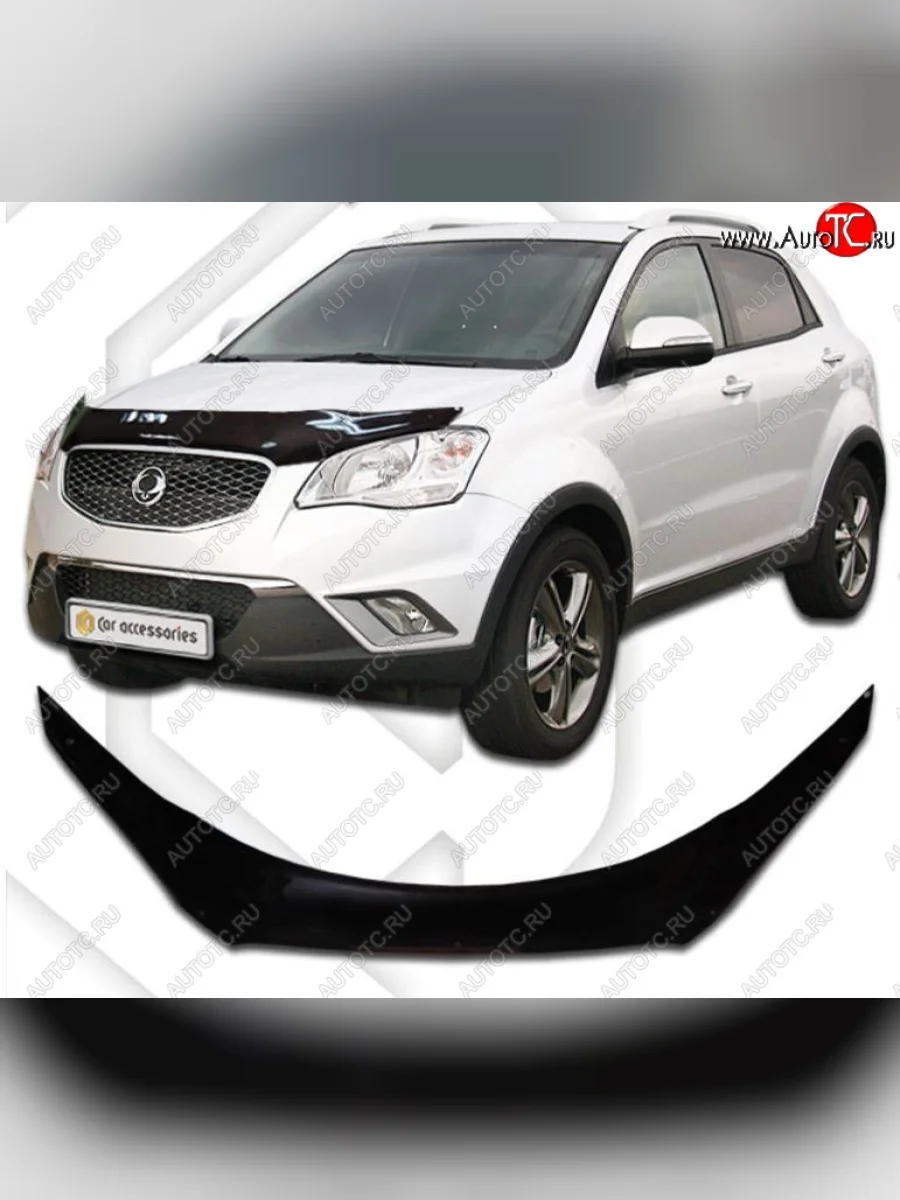 Дефлектор капота CA-Plastic SSANGYONG Korando 3 дорестайлинг (2010-2025) (Classic черный, Без надписи)  в Перми Пермском крае