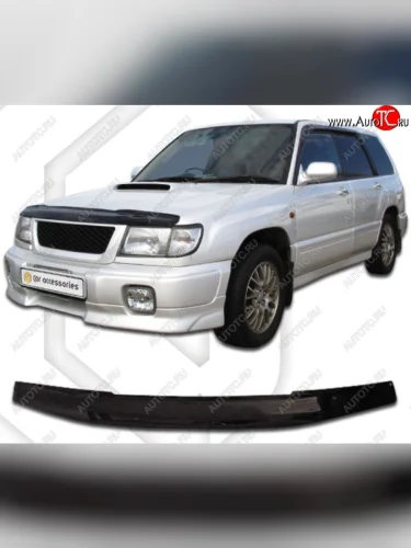 Дефлектор капота CA-Plastic (Classic черный) Subaru Forester SF дорестайлинг (1997-2000)