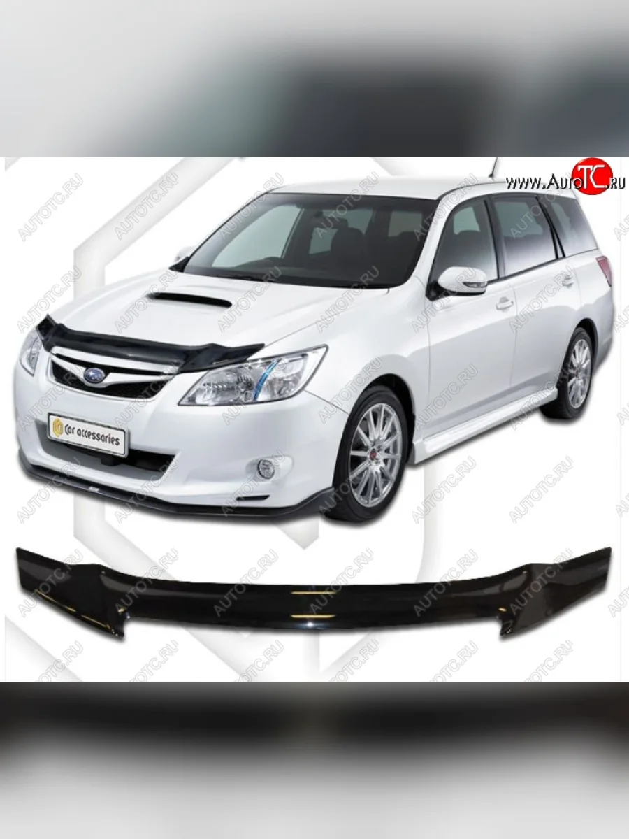 Дефлектор капота CA-Plastic Subaru Exiga (2008-2015) (Classic черный, Без надписи)  в Самаре Самарской области