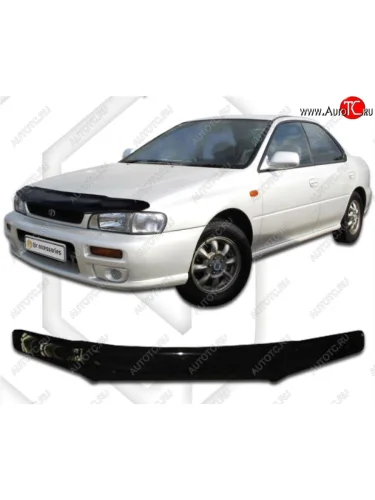 Дефлектор капота (GC1-GC8) CA-Plastic (Classic черный) Subaru Impreza GC седан (1992-2000)