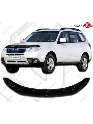 Дефлектор капота CA-Plastic (Classic черный) Subaru Forester SH (2008-2013)
