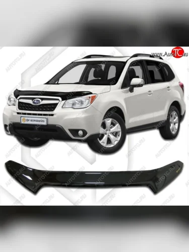 Дефлектор капота CA-Plastic (Classic черный) Subaru Forester SJ дорестайлинг (2012-2016)