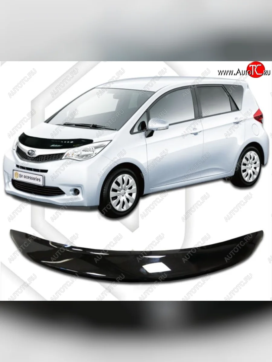Дефлектор капота CA-Plastic Subaru Trezia (2010-2016) (Classic черный, Без надписи)  в Керчи Республика Крым