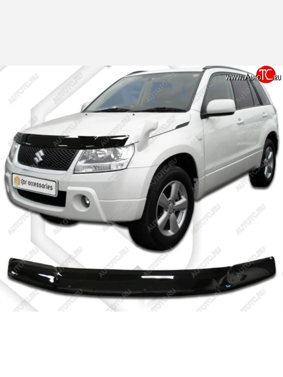 Дефлектор капота CA-Plastic Suzuki Escudo 3 дорестайлинг (2006-2008) (Classic черный, Без надписи)  в Перми Пермском крае