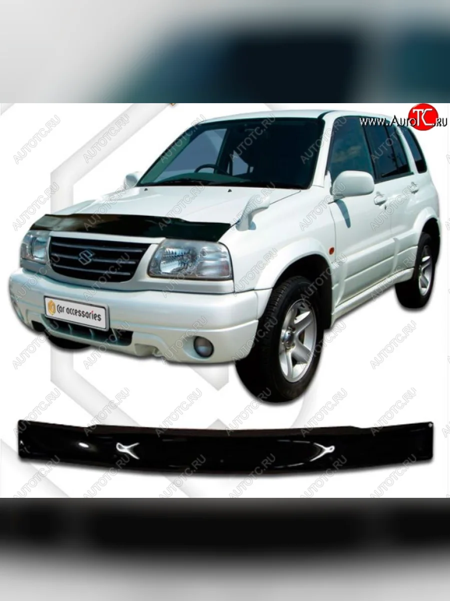 Дефлектор капота CA-Plastic Suzuki Escudo 2 (1997-2006) (Classic черный, Без надписи)  в Керчи Республика Крым