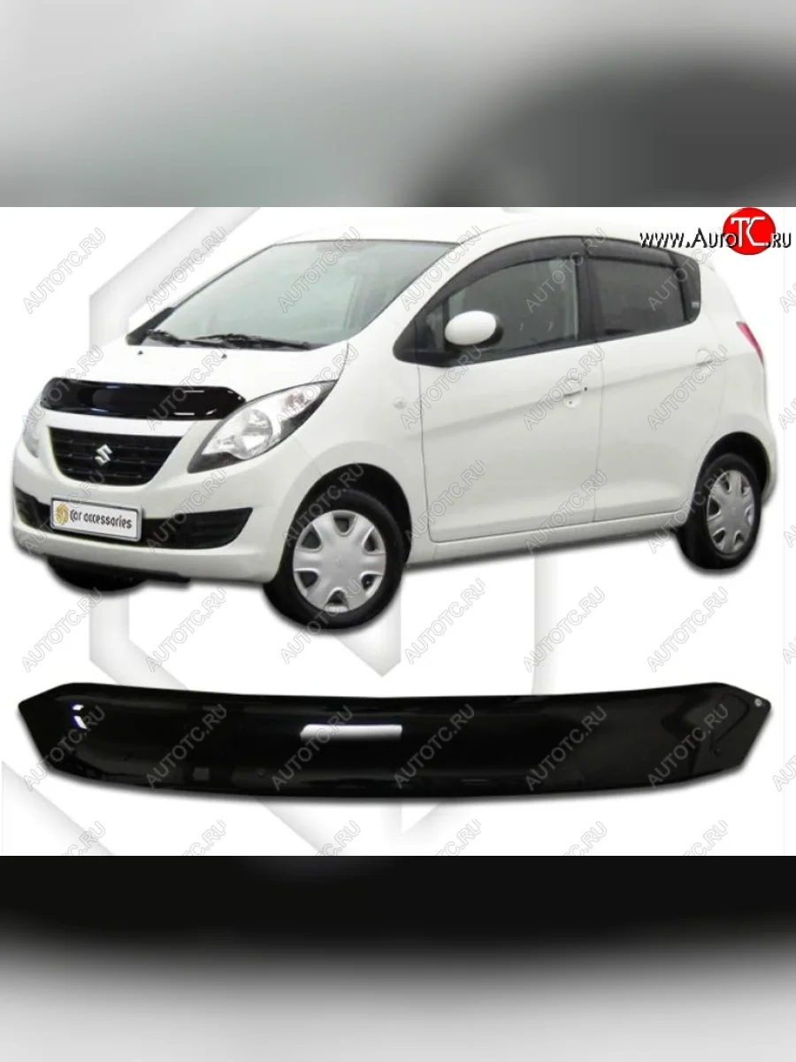 Дефлектор капота CA-Plastic Suzuki Cervo (2006-2009) (Classic черный, Без надписи)  в Воронеже Воронежской области