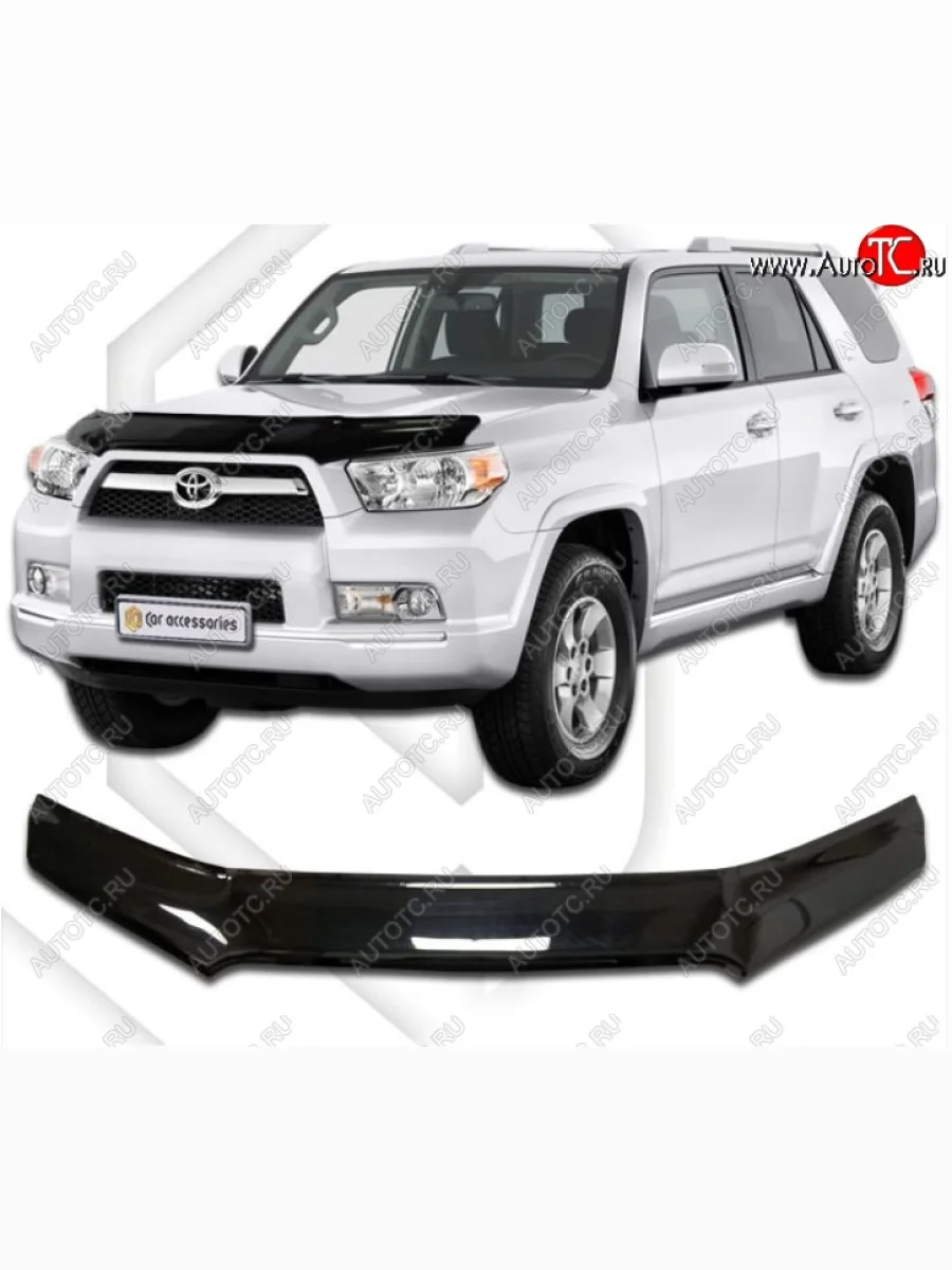 Дефлектор капота CA-Plastic Toyota 4Runner N280 дорестайлинг (2009-2013) (Classic черный, Без надписи)  в Перми Пермском крае
