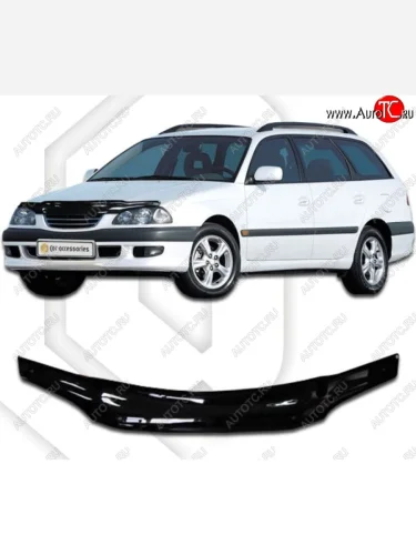 Дефлектор капота CA-Plastic (Classic черный) Toyota Avensis  T220 седан (1997-2001) дорестайлинг