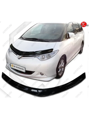 Дефлектор капота CA-Plastic (Classic черный) Toyota Estima AHR20,XR50 1-ый рестайлинг (2008-2012)