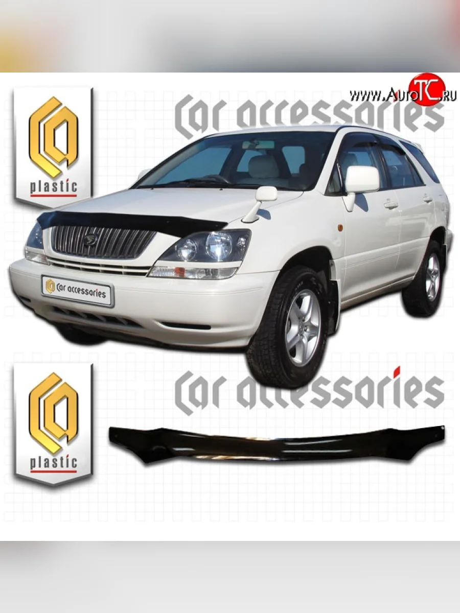 Дефлектор капота CA Plastic Toyota Harrier XU10 дорестайлинг (1997-2000) (Classic черный, Без надписи)  в Самаре Самарской области
