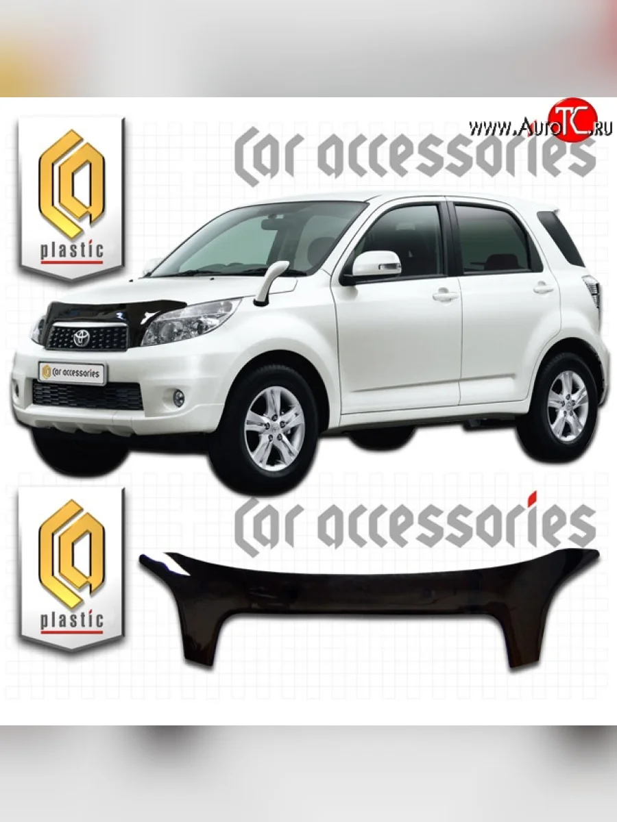 Дефлектор капота CA-Plastic Toyota Rush J200 дорестайлинг (2006-2008) (Classic черный, Без надписи)  в Керчи Республика Крым
