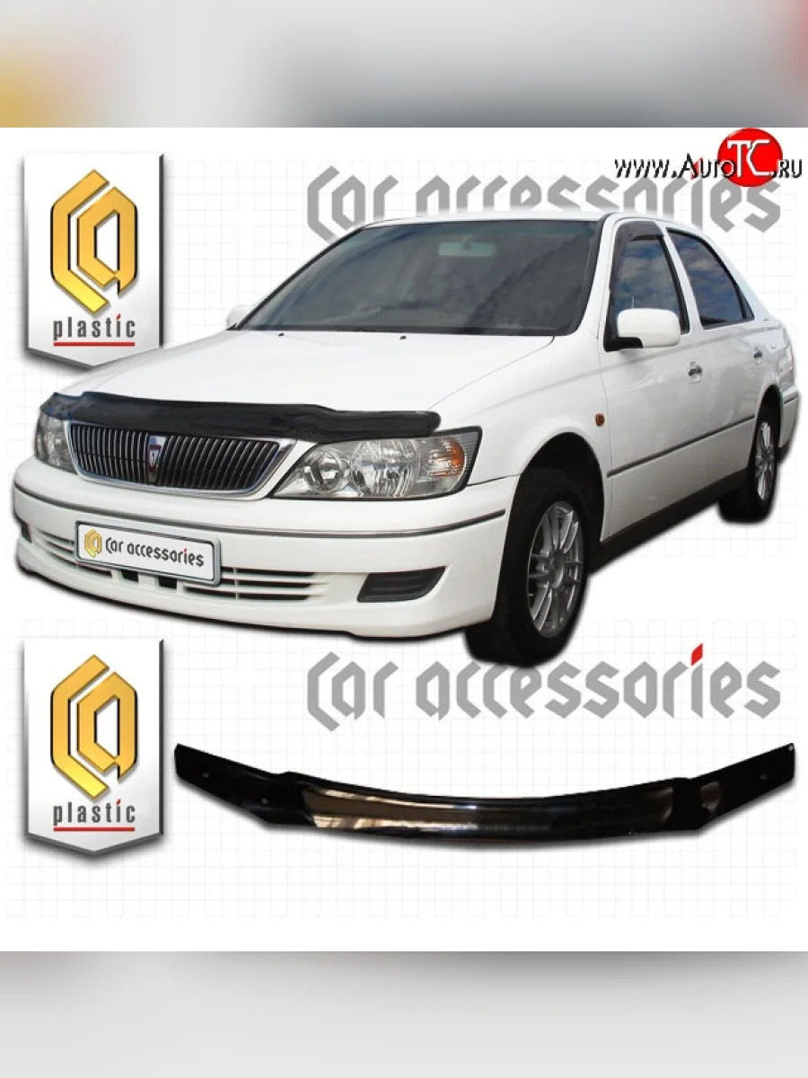 Дефлектор капота CA-Plastic Toyota Vista V50 дорестайлинг седан (1998-2000) (Classic черный, Без надписи)  в Самаре Самарской области