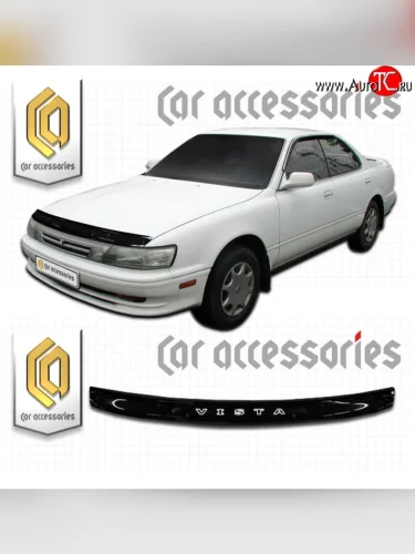 Дефлектор капота CA-Plastic (Classic черный) Toyota Vista  седан (1990-1994)