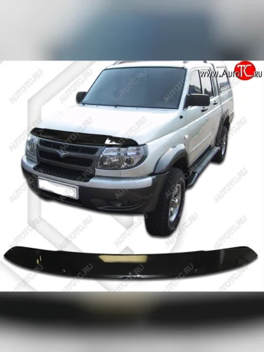 Дефлектор капота CA-Plastic (серия Classic черный) Уаз Патриот 3163 5 дв. дорестайлинг (2005-2013)