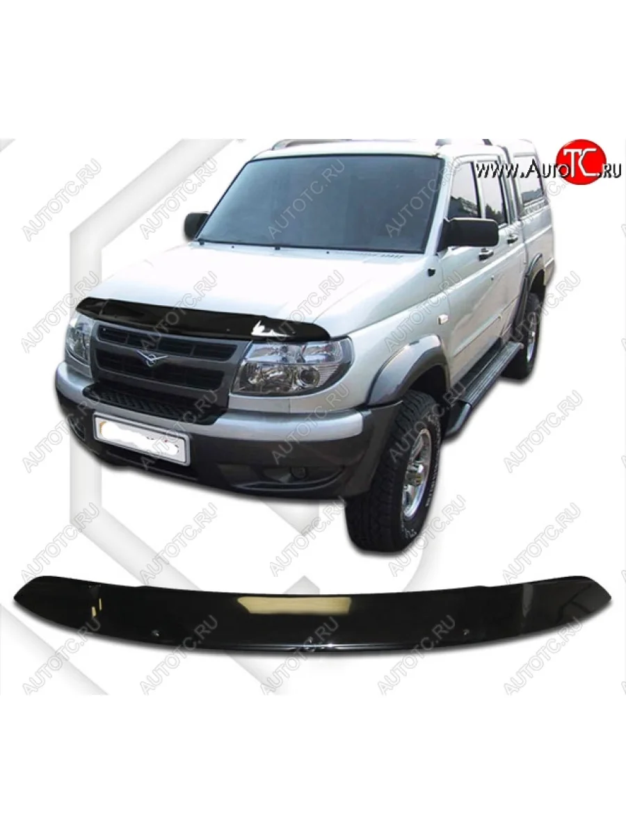 Дефлектор капота CA-Plastic Уаз Патриот Спорт (2012-2013) (Classic черный, Без надписи)  в Перми Пермском крае