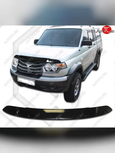 Дефлектор капота CA-Plastic (Classic черный) Уаз Патриот 3163 5-дв. 1-ый рестайлинг (2014-2016)