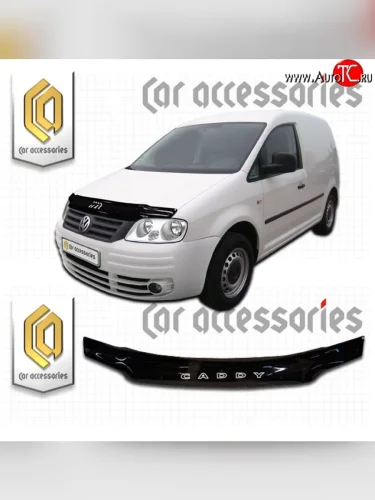 Дефлектор капота CA Plastic (Classic черный) Volkswagen Caddy 2K дорестайлинг (2003-2010)