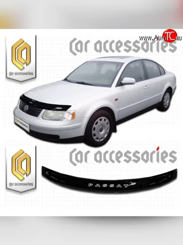 Дефлектор капота CA Plastic (Classic черный) Volkswagen Passat B5 универсал дорестайлинг (1996-2000)