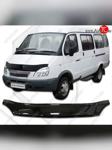 Дефлектор капота CA-Plastic (Classic черный) ГАЗ Баргузин 2217 автобус 2-ой рестайлинг (2010-2025)