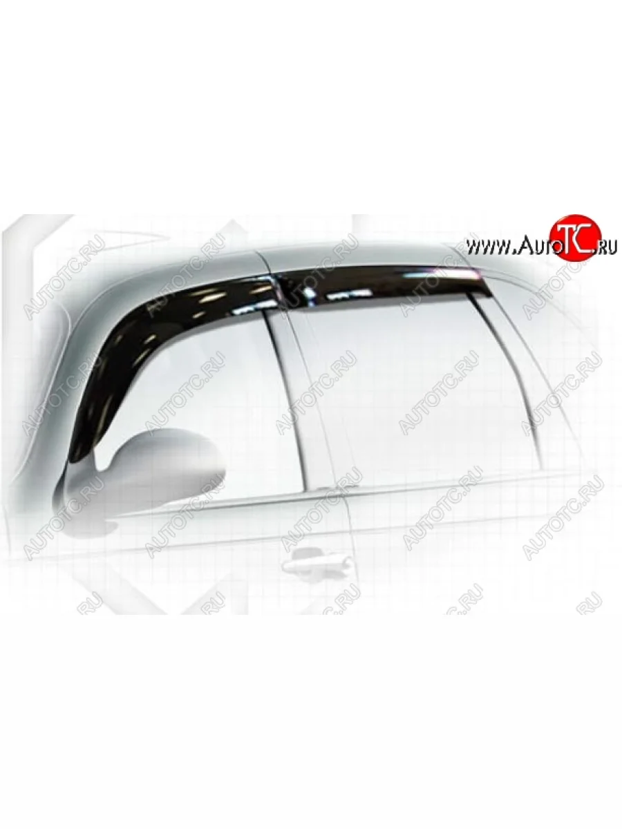 Комплект дефлекторов окон (ветровиков) 4 шт. CA Plastic (полупрозрачные)  Chrysler PT Cruiser (2000-2010) (Classic полупрозрачный, Без хром.молдинга)  в Керчи Республика Крым