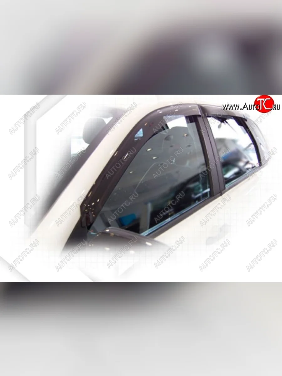 Дефлектора окон CA-Plastiс Datsun on-DO седан дорестайлинг (2014-2019) (Classic полупрозрачный, Без хром.молдинга)  в Керчи Республика Крым