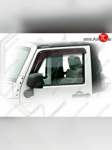 Дефлектора окон CA-Plastiс (Classic полупрозрачный) Jeep Wrangler JK 3 дв. дорестайлинг (2006-2010)