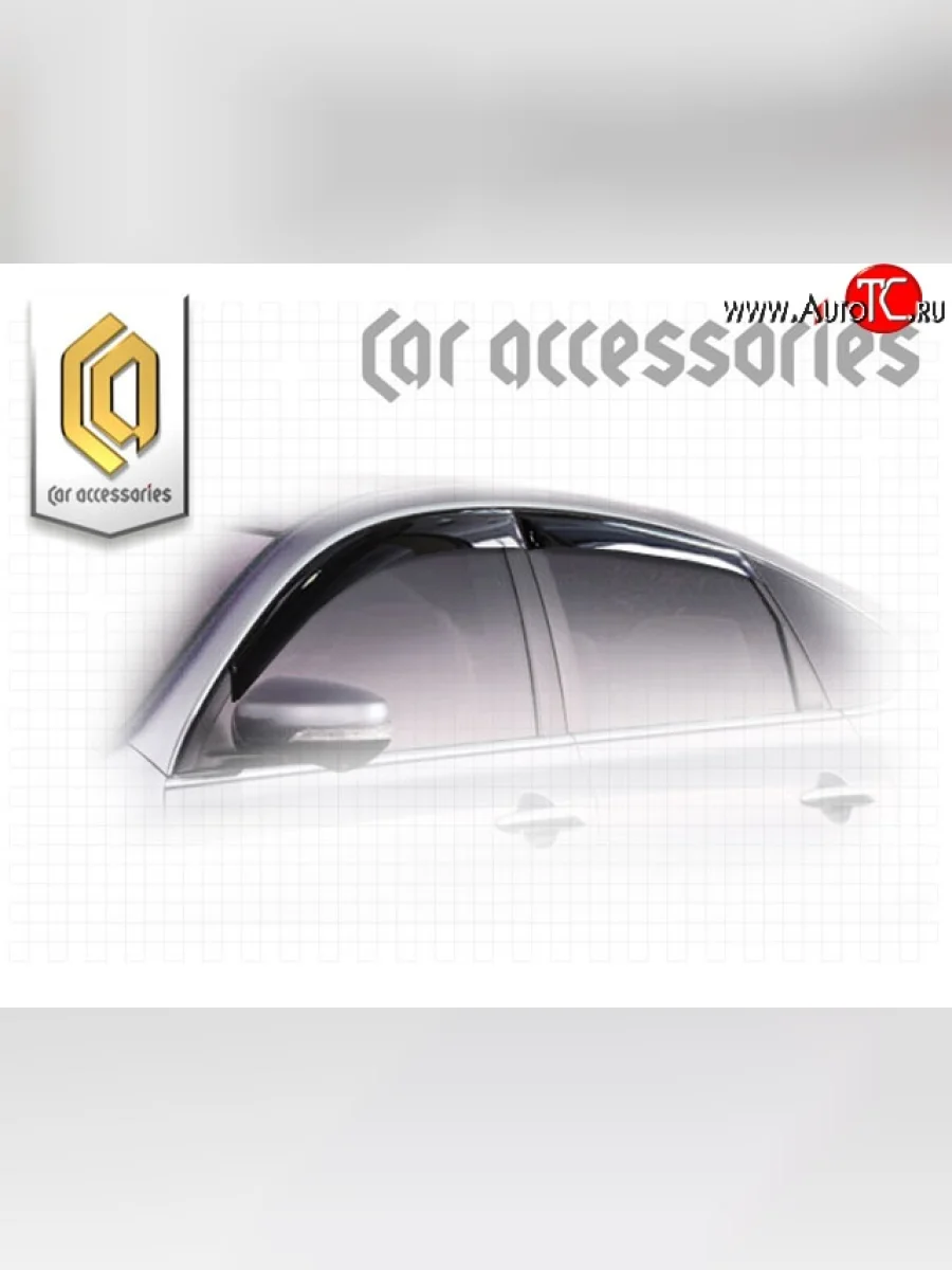Комплект дефлекторов окон CA Plastic  Nissan Teana (2008-2011) 2 J32 (Classic полупрозрачный, Без хром.молдинга)  в Керчи Республика Крым