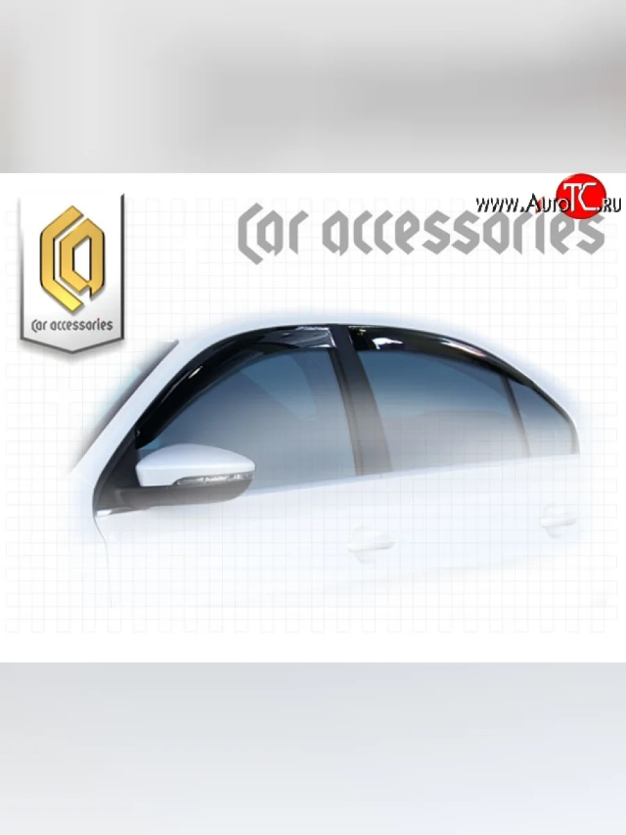 Комплект дефлекторов окон CA-Plastic, Volkswagen Jetta A6 седан дорестайлинг (2011-2015) (Classic полупрозрачны, Без хром.молдинга)  в Перми Пермском крае
