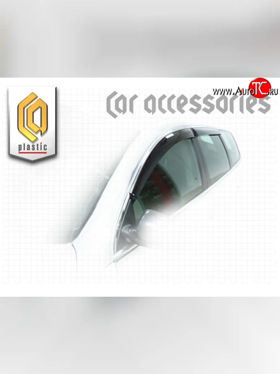 Дефлектора окон CA Plastic (черный)  Volkswagen Passat (2005-2010) B6 (Classic полупрозрачный, Без хром.молдинга)  в Керчи Республика Крым