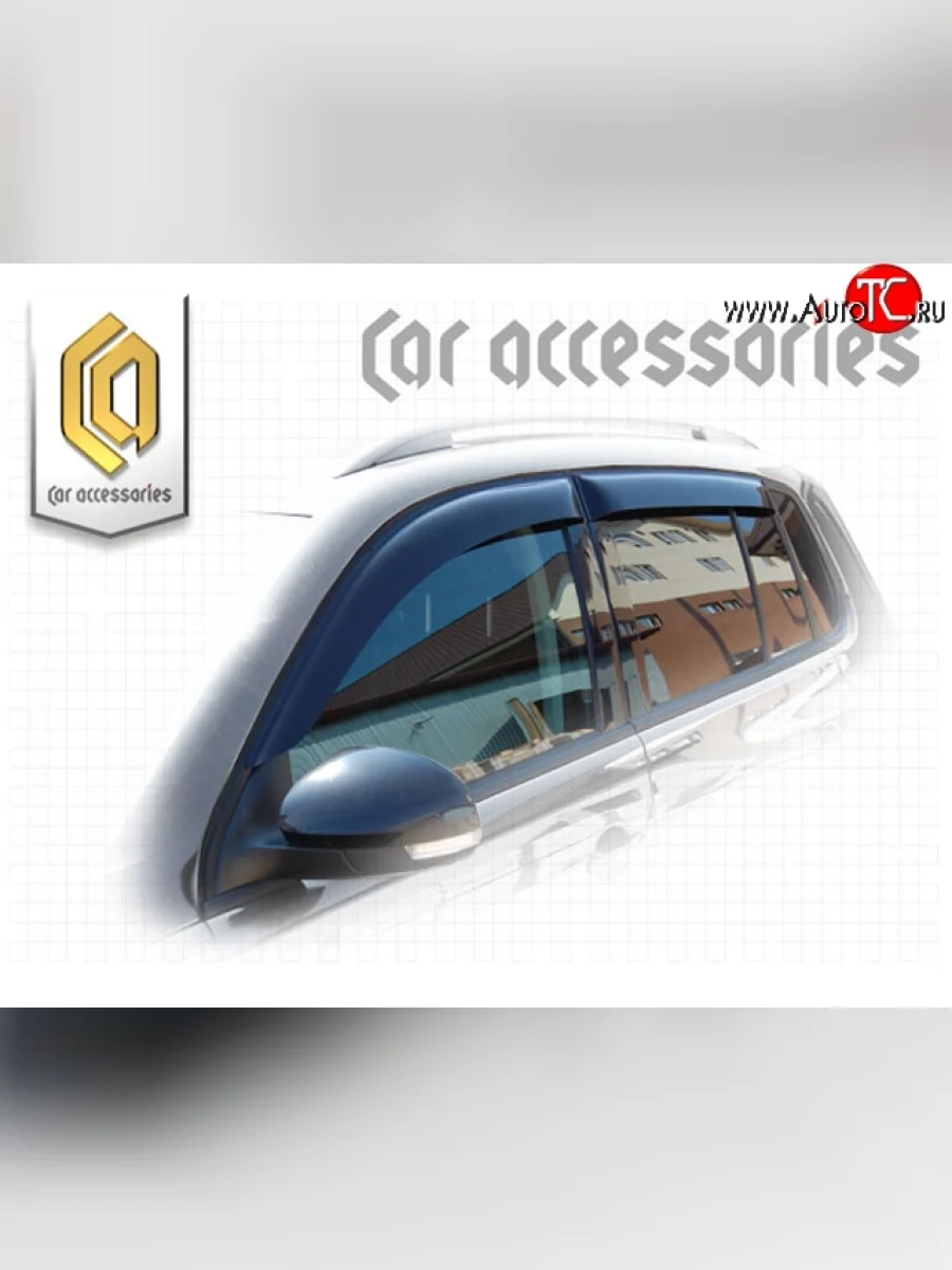 Комплект дефлекторов окон CA Plastic  Volkswagen Tiguan (2006-2011) NF (Classic полупрозрачный, Без хром.молдинга)  в Керчи Республика Крым