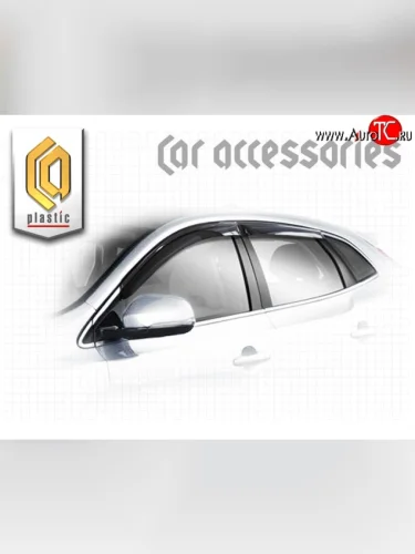 Комплект дефлекторов окон CA Plastic (Classic полупрозрачный) Volvo V40  хэтчбэк (2012-2020) дорестайлинг, рестайлинг