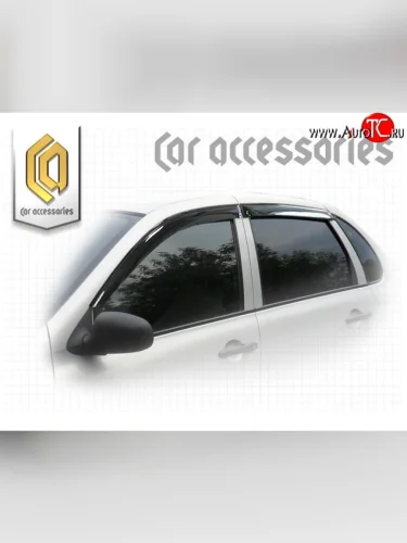 Комплект дефлекторов окон CA-Plastic (Classic полупрозрачный) Лада ВАЗ Приора 2172 хэтчбек дорестайлинг (2008-2014)