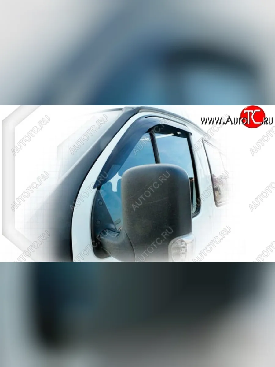 Дефлектора окон CA-Plastiс ГАЗ Соболь 2217 Бизнес автобус 2-ой рестайлинг автобус (2010-2025) (Classic полупрозрачный, Без хром.молдинга)  в Перми Пермском крае