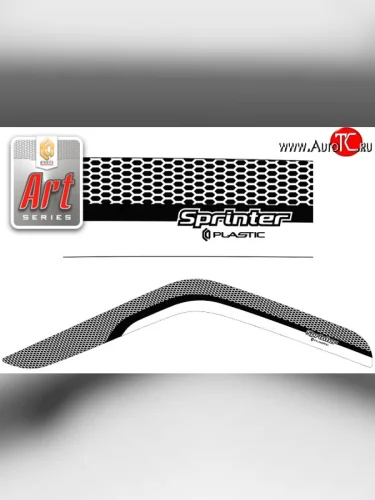 Комплект дефлекторов окон (ветровиков) 4 шт. (рестайлинг) CA Plastic (с рисунком) Mercedes-Benz Sprinter ( W901,  W905) (1995-2006) рестайлинг