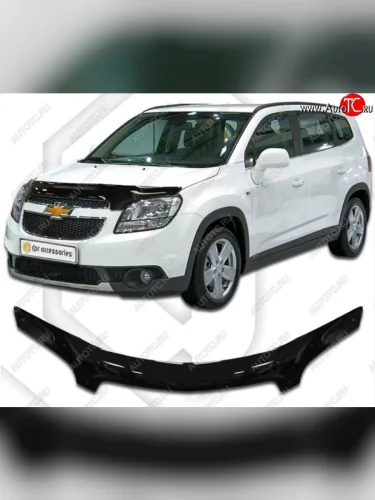 Дефлектор капота (exclusive) CA-Plastic (серия Classic черный) Chevrolet Orlando (2011-2018)