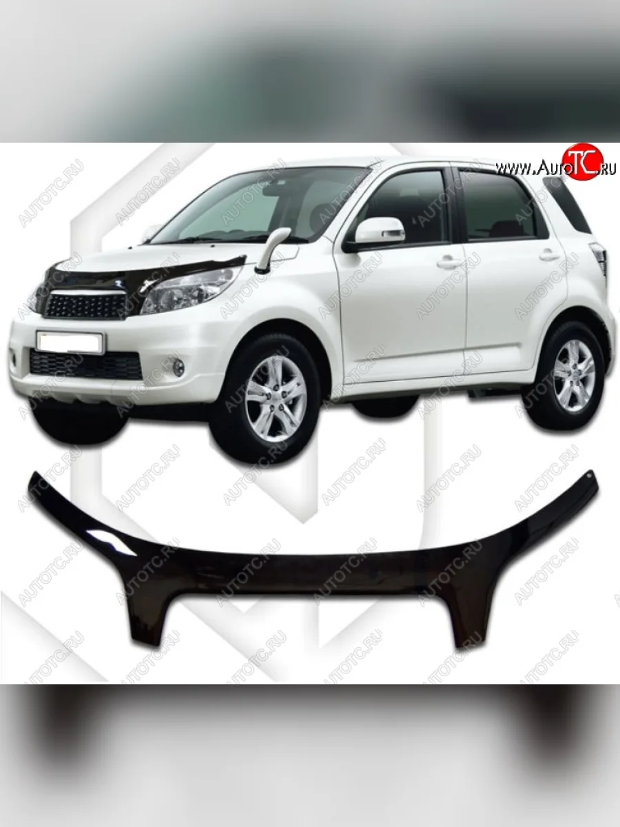 Дефлектор капота CA-Plastic exclusive Daihatsu Be-Go J200 дорестайинг (2006-2008) (Classic черный, Без надписи)  в Керчи Республика Крым