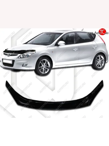 Дефлектор капота CA-Plastic (Classic черный) Hyundai I30 FD универсал рестайлинг (2010-2012)