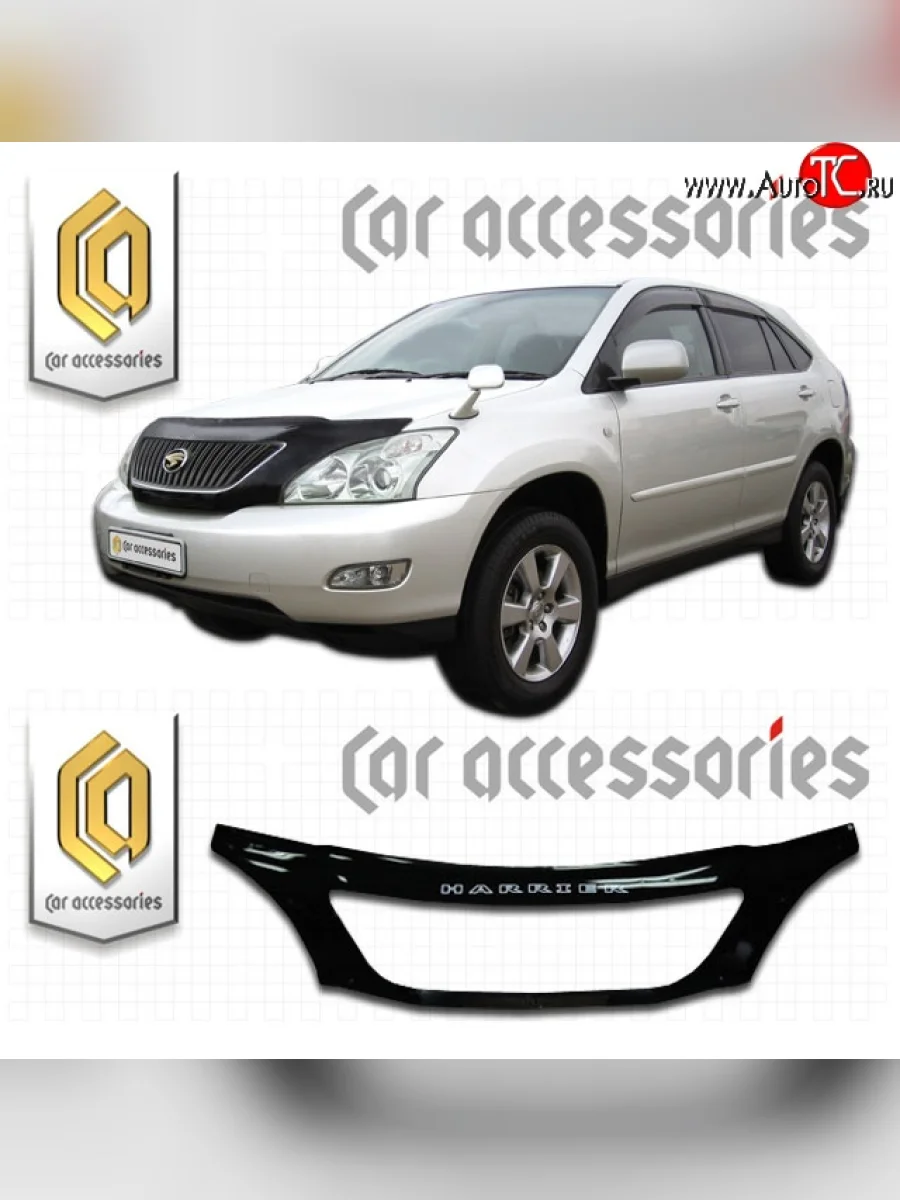 Дефлектор капота CA-Plastic exclusive Toyota Harrier XU30 (2003-2013) (Classic черный, Без надписи)  в Керчи Республика Крым