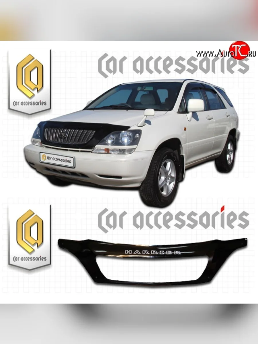 Дефлектор капота CA-Plastic exclusive Toyota Harrier XU10 дорестайлинг (1997-2000) (Classic черный, Без надписи)  в Самаре Самарской области