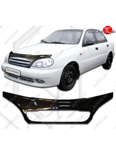 Дефлектор капота CA-Plastic exclusive (Classic черный) ЗАЗ Sens хэтчбэк (2007-2017)