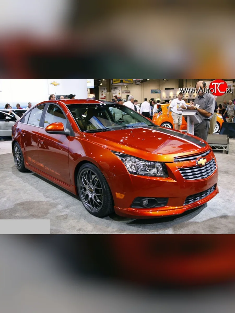 Накладка Z-Line на передний бампер Chevrolet Cruze J300 седан рестайлинг (2012-2015) (Неокрашенная)  в Керчи Республика Крым