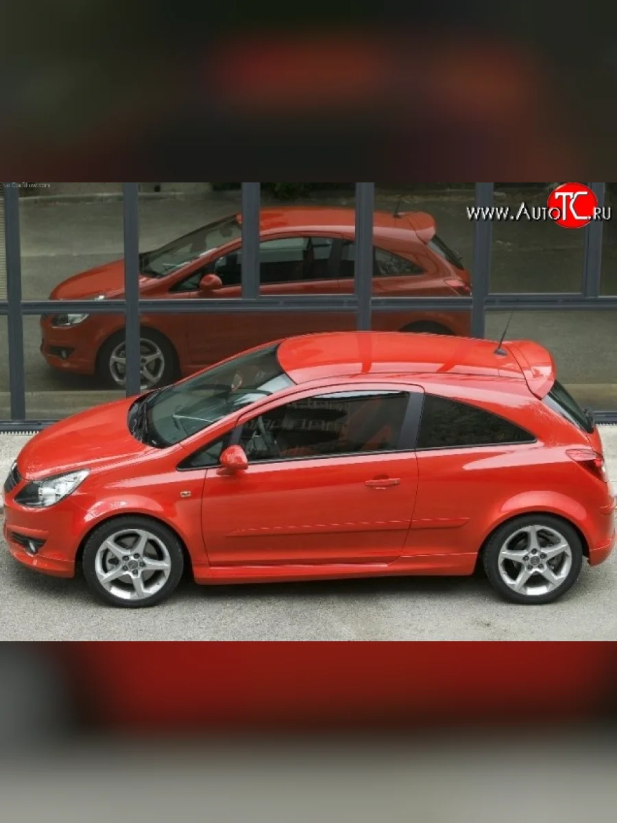 Пороги накладки OPC Opel Corsa D дорестайлинг, хэтчбэк 3 дв. (2006-2010) (Неокрашенные)  с доставкой в г. Керчь