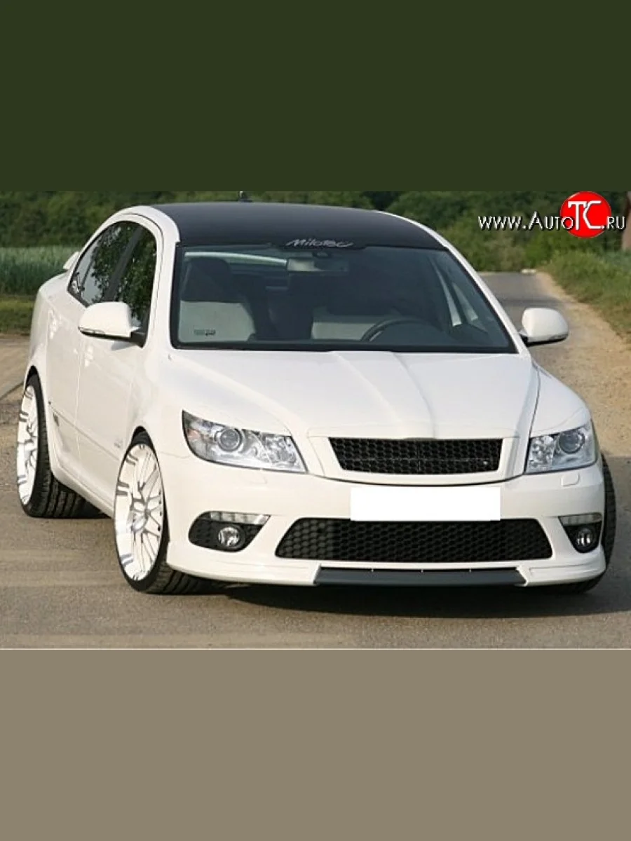 Решётка радиатора RS Style Skoda Octavia A5 рестайлинг универсал (2008-2013) (Алюминиевая черная сетка, Неокрашенная)  в Самаре Самарской области