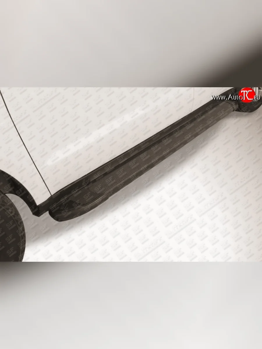 Алюминиевые пороги Slitkoff Optima Black  Geely Emgrand X7 (2011-2015)  с доставкой в г. Керчь