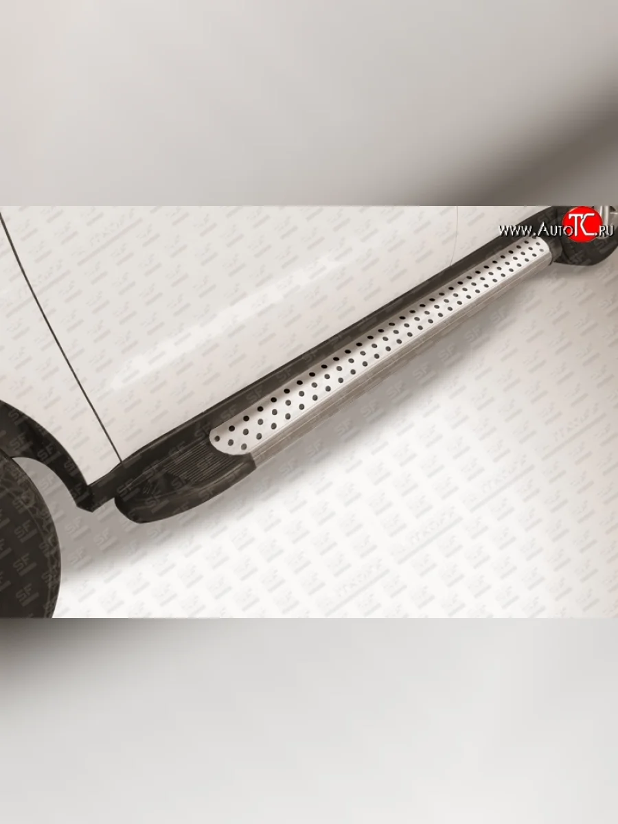 Алюминиевые пороги Slitkoff Standart Silver Geely Emgrand X7 дорестайлинг (2011-2015)  в Керчи Республика Крым